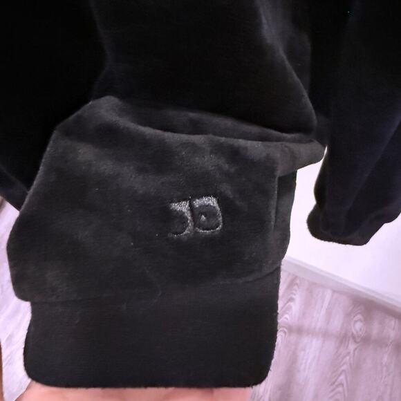 Joe’s Jeans Black Velour Hoodie Women M Soft Pullover Luxury Lounge Cozy Fall - Picture 4 of 8